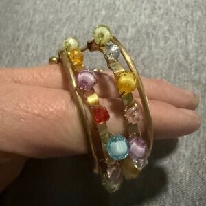 Colorful Beaded Hoop Bracelet